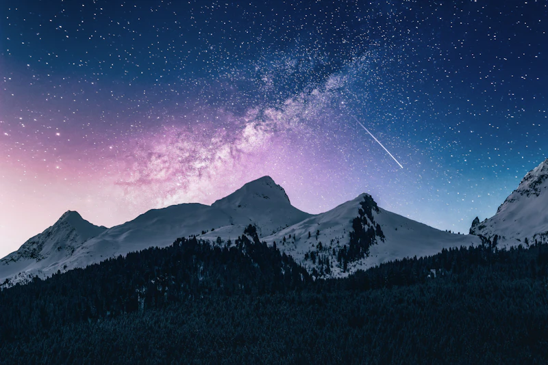 Starry mountain landscape representing birth chart and natal astrology